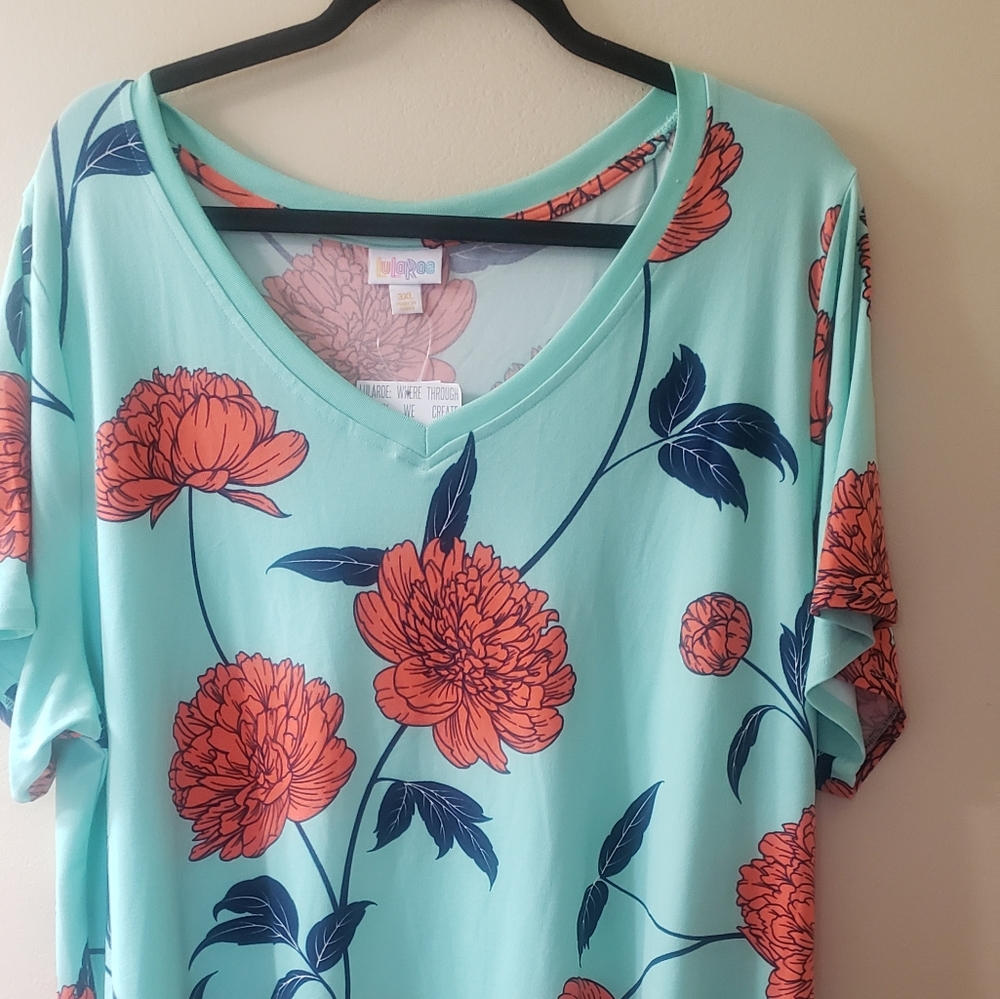 NWT Lularoe 3xl (26-28W) Soft Floral Christy-T